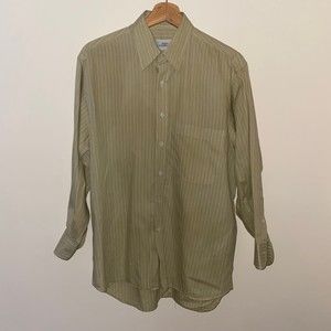 Fabio Inghirami mens tan/ white dress shirt size 15.5/39